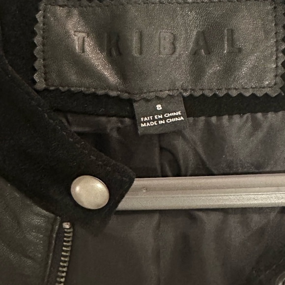 Chic Tribal Womens Black Leather & Suede Moto
Zip Jacket - Picture 6 of 9